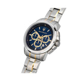 Buy Shop Maserati Successo Chronograph Quartz Blue Dial Silver Steel Strap Watch For Men - R8873621016 USA Online