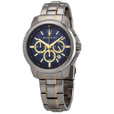 Buy Shop Maserati Successo Chronograph Quartz Blue Dial Silver Steel Strap Watch For Men - R8873621016 USA Online