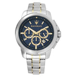 Buy Shop Maserati Successo Chronograph Quartz Blue Dial Silver Steel Strap Watch For Men - R8873621016 USA Online