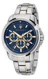 Buy Shop Maserati Successo Chronograph Quartz Blue Dial Silver Steel Strap Watch For Men - R8873621016 USA Online