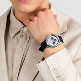 Buy Shop Maserati Successo Chronograph Silver Dial Blue Silicone Strap Watch for Men - R8871621042 USA Online