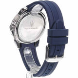 Buy Shop Maserati Successo Chronograph Silver Dial Blue Silicone Strap Watch for Men - R8871621042 USA Online