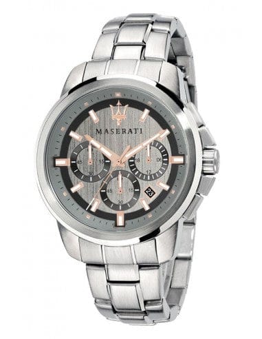 Buy Shop Maserati Successo Chronograph Silver Dial Silver Steel Strap Watch For Men - R8873621004 USA Online