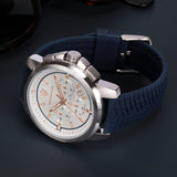 Buy Shop Maserati Successo Chronograph White Dial Blue Rubber Strap Watch For Men - R8871621013 USA Online