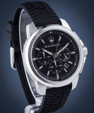 Buy Shop Maserati Successo Chronoraph Black Dial Black Silicon Strap Watch For Men - R8871621014 USA Online