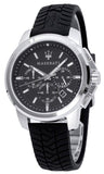 Buy Shop Maserati Successo Chronoraph Black Dial Black Silicon Strap Watch For Men - R8871621014 USA Online