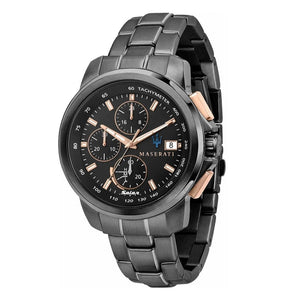 Buy Shop Maserati Successo Solar Black Dial Grey Steel Strap Watch For Men - R8873645001 USA Online