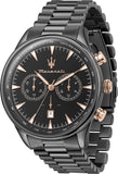Buy Shop Maserati Tradizione Chronograph Black Dial Black Steel Strap Watch for Men - R8873646001 USA Online