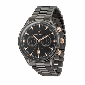 Buy Shop Maserati Tradizione Chronograph Black Dial Black Steel Strap Watch for Men - R8873646001 USA Online