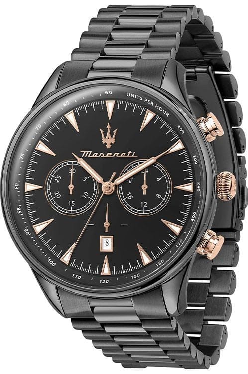 Buy Shop Maserati Tradizione Chronograph Black Dial Black Steel Strap Watch for Men - R8873646001 USA Online
