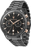 Buy Shop Maserati Tradizione Chronograph Black Dial Black Steel Strap Watch for Men - R8873646001 USA Online