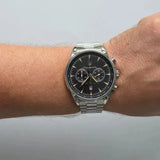 Buy Shop Maserati Tradizione Chronograph Black Dial Silver Steel Strap Watch for Men - R8873646004 USA Online