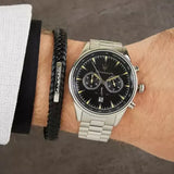 Buy Shop Maserati Tradizione Chronograph Black Dial Silver Steel Strap Watch for Men - R8873646004 USA Online