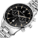 Buy Shop Maserati Tradizione Chronograph Black Dial Silver Steel Strap Watch for Men - R8873646004 USA Online