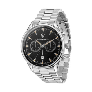 Buy Shop Maserati Tradizione Chronograph Black Dial Silver Steel Strap Watch for Men - R8873646004 USA Online