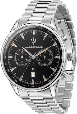Buy Shop Maserati Tradizione Chronograph Black Dial Silver Steel Strap Watch for Men - R8873646004 USA Online