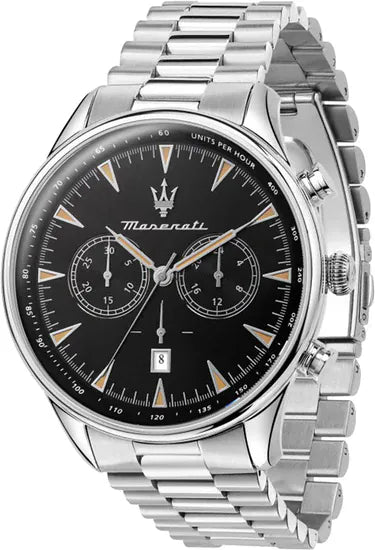 Buy Shop Maserati Tradizione Chronograph Black Dial Silver Steel Strap Watch for Men - R8873646004 USA Online