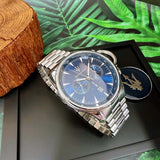 Buy Shop Maserati Tradizione Chronograph Blue Dial Silver Steel Strap Watch for Men - R8873646005 USA Online