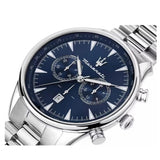 Buy Shop Maserati Tradizione Chronograph Blue Dial Silver Steel Strap Watch for Men - R8873646005 USA Online