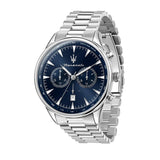 Buy Shop Maserati Tradizione Chronograph Blue Dial Silver Steel Strap Watch for Men - R8873646005 USA Online