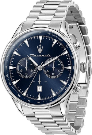 Buy Shop Maserati Tradizione Chronograph Blue Dial Silver Steel Strap Watch for Men - R8873646005 USA Online