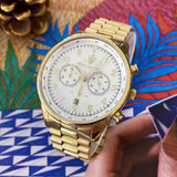 Buy Shop Maserati Tradizione Chronograph White Dial Gold Steel Strap Watch for Men - R8873646003 USA Online