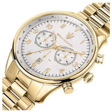 Buy Shop Maserati Tradizione Chronograph White Dial Gold Steel Strap Watch for Men - R8873646003 USA Online