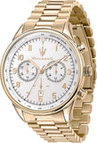 Buy Shop Maserati Tradizione Chronograph White Dial Gold Steel Strap Watch for Men - R8873646003 USA Online