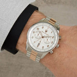 Buy Shop Maserati Tradizione Chronograph White Dial Two Tone Steel Strap Watch for Men - R8873646002 USA Online