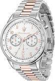 Buy Shop Maserati Tradizione Chronograph White Dial Two Tone Steel Strap Watch for Men - R8873646002 USA Online