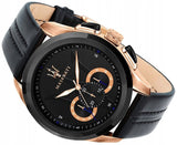 Buy Shop Maserati Traguardo 45mm Black Dial Watch Black Strap For Men - R8871612025 USA Online