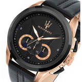 Buy Shop Maserati Traguardo 45mm Black Dial Watch Black Strap For Men - R8871612025 USA Online