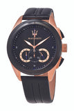 Buy Shop Maserati Traguardo 45mm Black Dial Watch Black Strap For Men - R8871612025 USA Online
