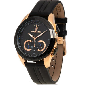 Buy Shop Maserati Traguardo 45mm Black Dial Watch Black Strap For Men - R8871612025 USA Online