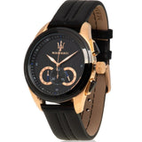 Buy Shop Maserati Traguardo 45mm Black Dial Watch Black Strap For Men - R8871612025 USA Online