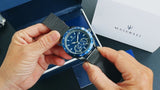 Buy Shop Maserati Traguardo 45mm Chronograph Blue Dial Watch For Men - R8873612009 USA Online