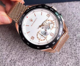 Buy Shop Maserati Traguardo 45mm Chronograph Rose Gold Mesh Strap White Dial Watch For Men - R8873612011 USA Online
