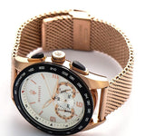 Buy Shop Maserati Traguardo 45mm Chronograph Rose Gold Mesh Strap White Dial Watch For Men - R8873612011 USA Online