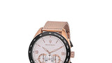 Buy Shop Maserati Traguardo 45mm Chronograph Rose Gold Mesh Strap White Dial Watch For Men - R8873612011 USA Online