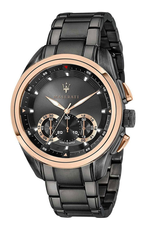 Buy Shop Maserati Traguardo 45mm Gun Metal Stainless Steel Black Watch For Men - R8873612016 USA Online
