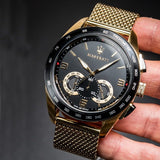 Buy Shop Maserati Traguardo 45mm Quartz Gold Black Dial Watch For Men - R8873612010 USA Online
