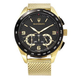 Buy Shop Maserati Traguardo 45mm Quartz Gold Black Dial Watch For Men - R8873612010 USA Online