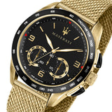 Buy Shop Maserati Traguardo 45mm Quartz Gold Black Dial Watch For Men - R8873612010 USA Online