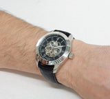 Buy Shop Maserati Traguardo Automatic Black Dial Black Leather Strap Watch For Men - R8871612001 USA Online