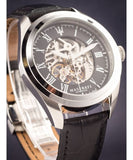 Buy Shop Maserati Traguardo Automatic Black Dial Black Leather Strap Watch For Men - R8871612001 USA Online