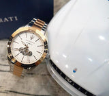 Buy Shop Maserati Traguardo Automatic White Dial Two Tone Steel Strap Watch For Men - R8823112001 USA Online