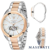 Buy Shop Maserati Traguardo Automatic White Dial Two Tone Steel Strap Watch For Men - R8823112001 USA Online
