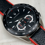 Buy Shop Maserati Traguardo Black Dial Black Leather Strap Watch For Men - R8871612028 USA Online