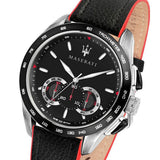 Buy Shop Maserati Traguardo Black Dial Black Leather Strap Watch For Men - R8871612028 USA Online