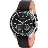 Buy Shop Maserati Traguardo Black Dial Black Leather Strap Watch For Men - R8871612028 USA Online